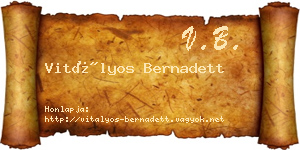 Vitályos Bernadett névjegykártya