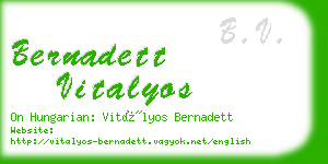 bernadett vitalyos business card